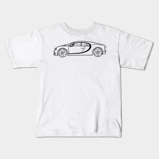 Black Bugatti Chiron Kids T-Shirt